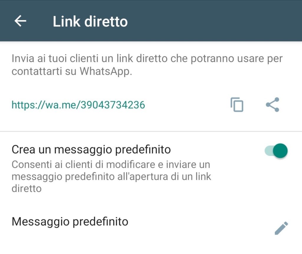 Whatsapp Business per Hotel: link diretto